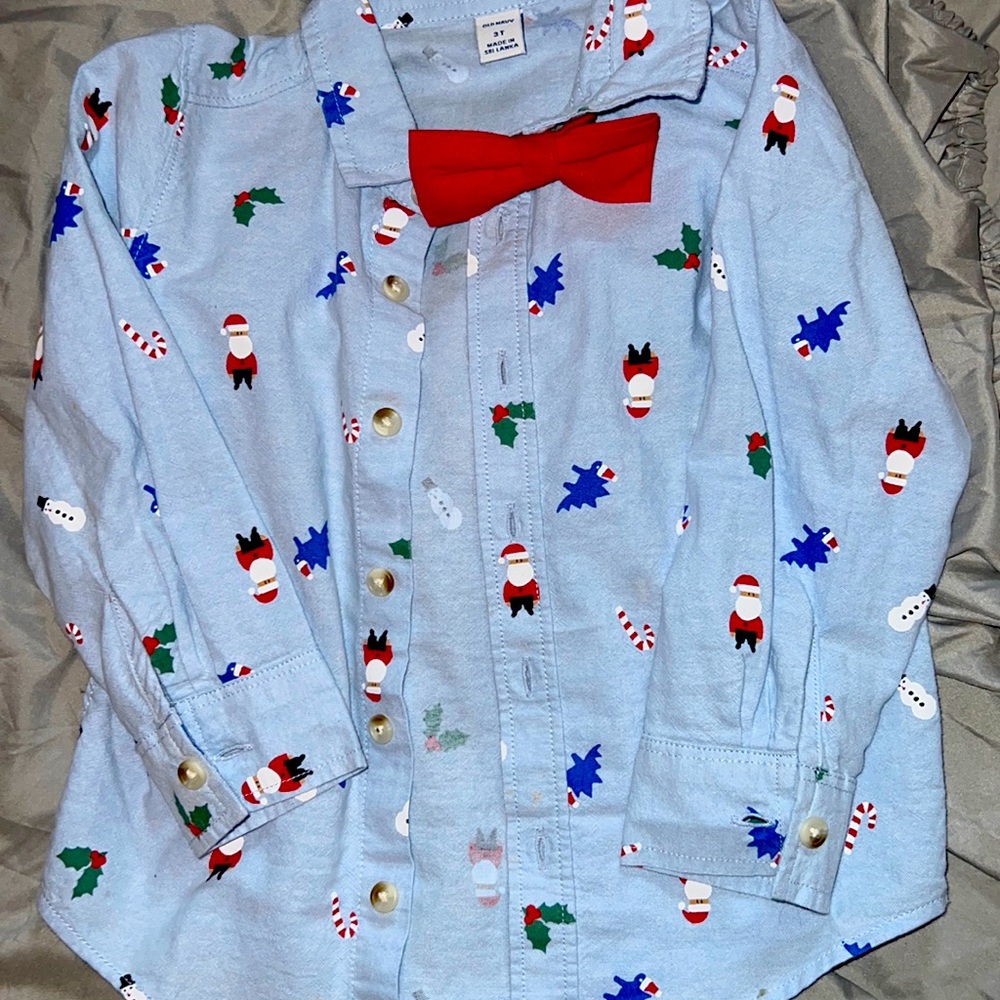Holiday long sleeve button-down- size 3T